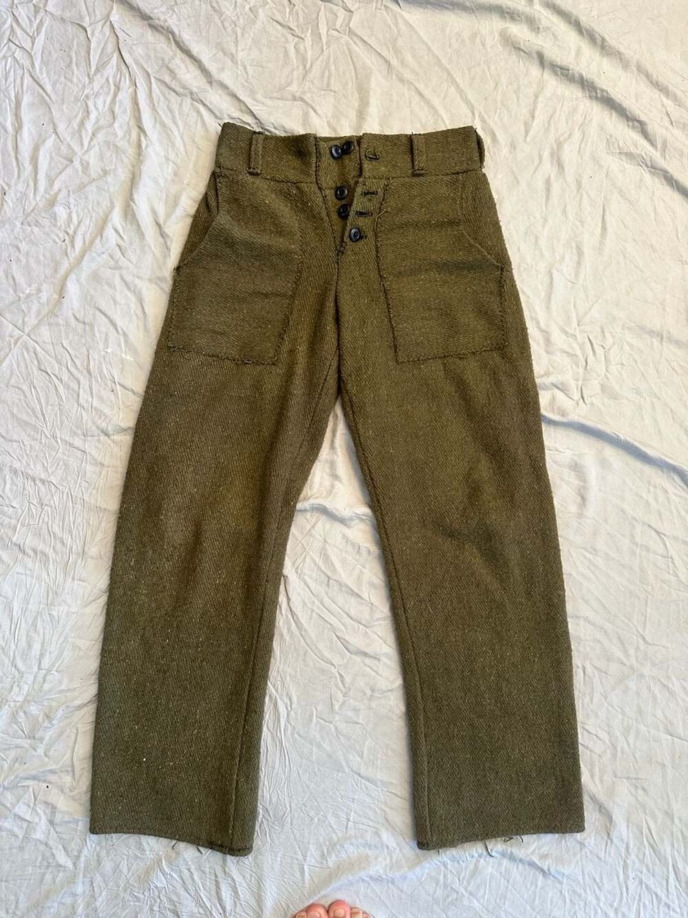 Waxed Woolen Co. Olive Green Wool Work Pants